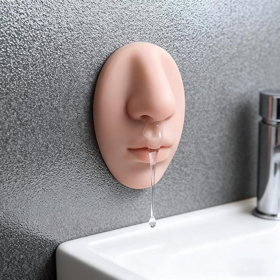 Realistic Nose Shape Wall-Mounted Soap Dispenser, 2026 New Funny Soap Dispenser, Multi-Use Silicone Soap Holder for Bathroom Kitchen, Durable Liquid Soap Container for Family(Light Skin)