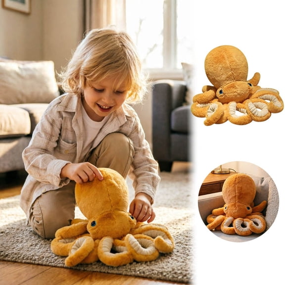 Realistic Octopus Plush Toy Ultra Soft Fluffy Stuffed Sea Creature Pillow Doll Cute Cuddly Companion for Kids and Adults 3 Colors Available for Nursery Decor, Bedtime Snuggles & Holiday Gifting