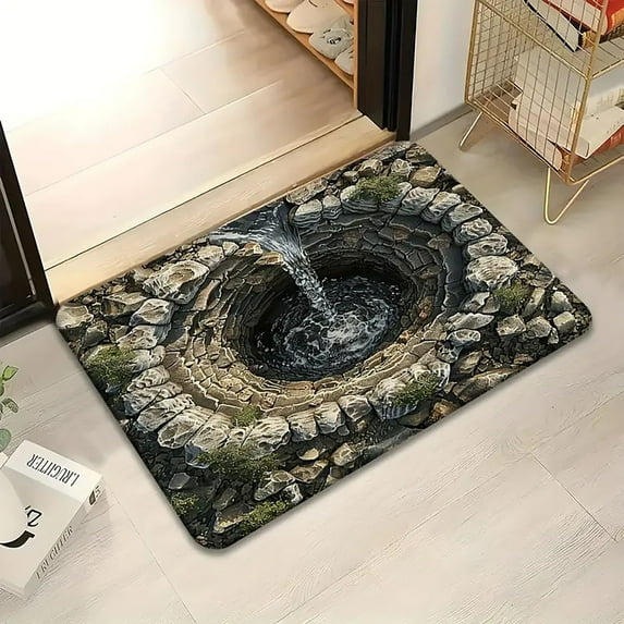 Realistic Optical Illusion Rug, Multi-Design 3D Rugs Optical Illusion for Hilarious Pet Reactions, Non-Slip High Definition 3D Hole Rug for Door Entrance Bathroom Living Room