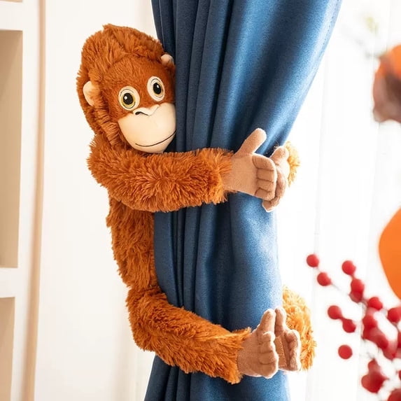 Realistic Orangutan Punch Monkey Plush 27" Soft Stuffed Animal Toy with Hanging Arms, Lifelike Primate Doll for Kids, Collectible Plush for Animal Lovers