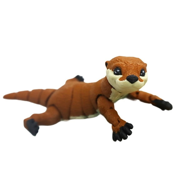 Realistic Otter Figurine Toy – Hand-Painted Lifelike River Otter Model for Kids, Educational Wildlife Animal Figure, Durable PVC Collectible, Great for Play, Learning, Cake Topper