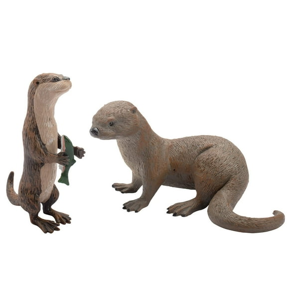 Realistic Otters Figurine Otters Model Plastic Otters Wild Animal Figurine for Collection Desktop Decoration, Pack of 2