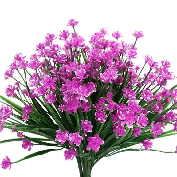 Realistic Outdoor Artificial Flowers, 2 Bunches Fade-Proof UV Resistant Fake Flowers for Indoor Outdoor Decor, Garden Patio Home Decorations