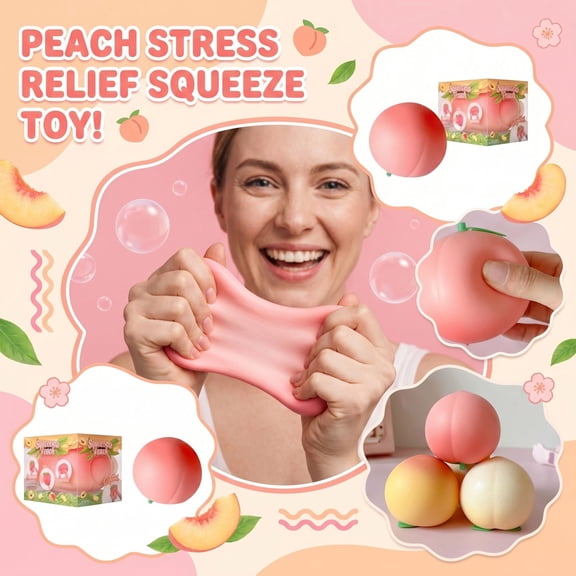 Realistic Peach Squishy Doll, Squishy Stress Relief Dolls, Super Soft Silicone Sensory Fidget Dolls, Hand Pinching Decompression Dolls, Slow Rising Stress Reliever