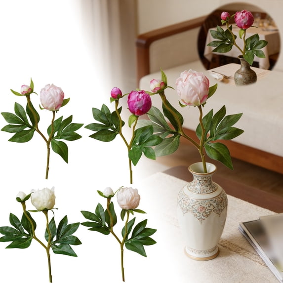 GleamNest 1.97 in Artificial Silk Peony Purple Bouquet