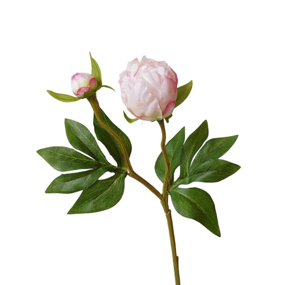 Realistic Peony Silk Arrangement for Home and Wedding in Polyester Material with Easter Floral Print and 2-Peony Design, 47 cm, Red