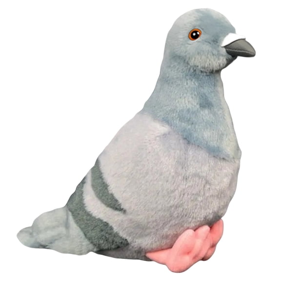 Realistic Pigeon Plush Stuffed Bird Figure Soft Fabric Filled Animal Doll Sitting Shape Decorative Model