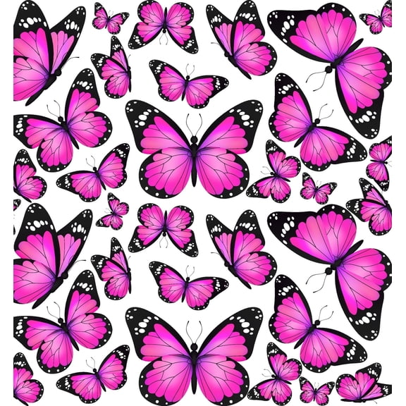 TNCT Realistic Pink & Black Butterfly Pattern Edible Image Chocolate Transfer Sheet, Multicolor