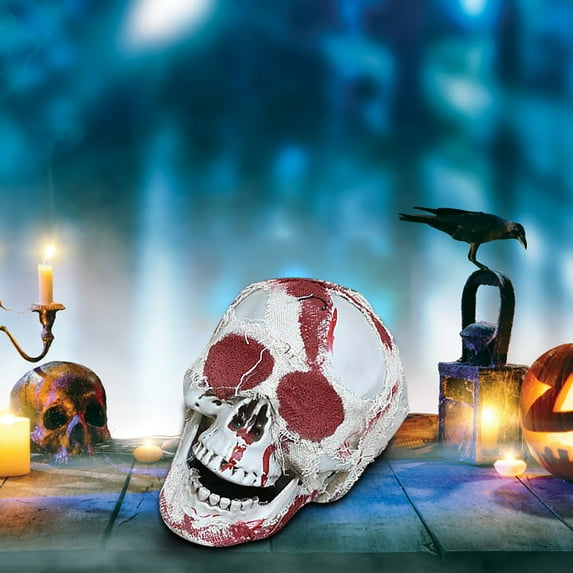 Realistic Plastic Skull - Halloween Skeleton Prop (Life-Size Spooky Decor for Yard & Parties)