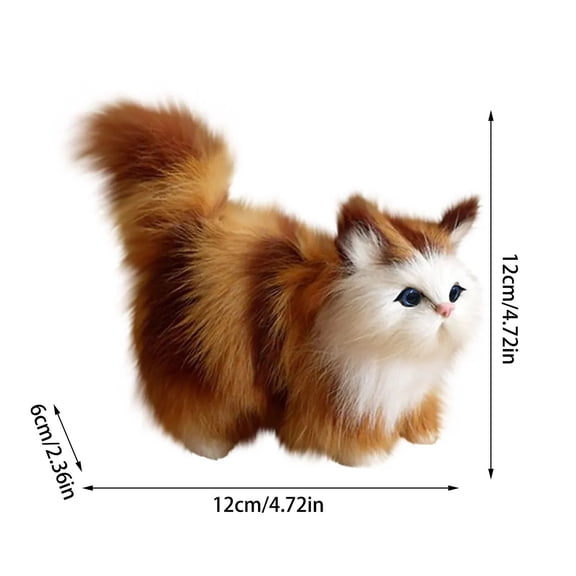 Realistic Plush Cat Toy Soft Stuffed Kitten Pet Simulation Animal Model for Home Decoration and Gift Collectible