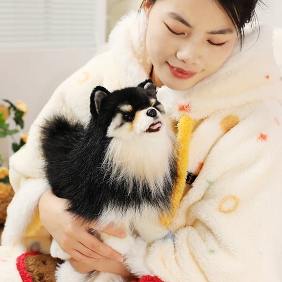 Realistic Plush Dog Toy - Lifelike Stuffed Puppy for Comfort and Anxiety Relief, Ideal Birthday Gift for Dog Lovers and Home Decor, Soft Cuddle Companion for Imaginative Play and Bedtime Adventures