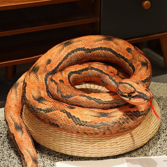 Realistic Plush Python Soft Stuffed Snake Toy Prank Prop Jungle Decor Gift for Little Fans