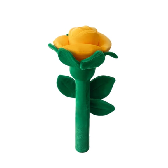 Realistic Plush Rose Stuffed Toy, Soft Long Stem Flower Plush Pillow Decor for Valentine's Day Gift