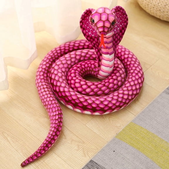Realistic Plush Snake Soft Stuffed Cobra Toy Birthday Gift for Little Fans