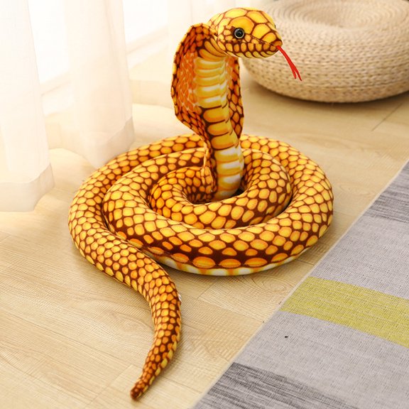 Realistic Plush Snake Soft Stuffed Cobra Toy Birthday Gift for Little Fans