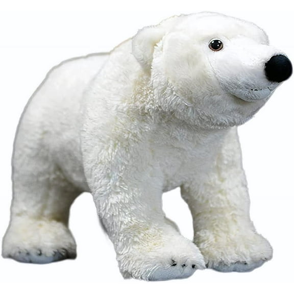 Realistic Polar Bear Stuffed Animal Plush Toy, Lifelike White Bear Plushies, Simulation Animals Doll