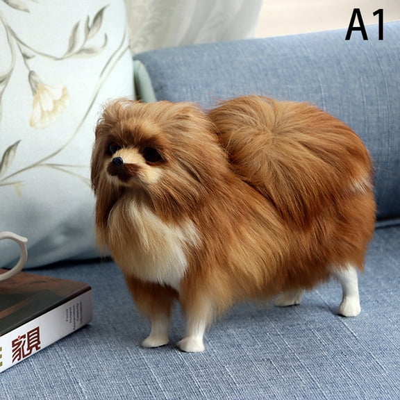 Realistic Pomeranian Simulation Toy Dog Puppy Lifelike Companion Toy Handcrafted