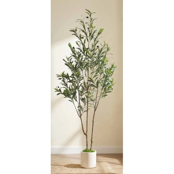 Realistic Potted 5ft Olive Tree With Vibrant Fruits Perfect For Stylish Interiors