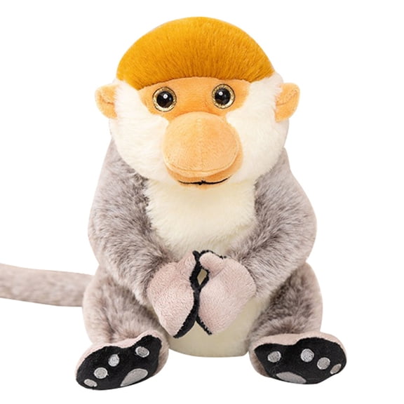 Realistic Proboscis Monkey Toy for Indoor Outdoor Play and Giftable Collectibles Soft Cuddly Zoo Animal for Kids and Adults