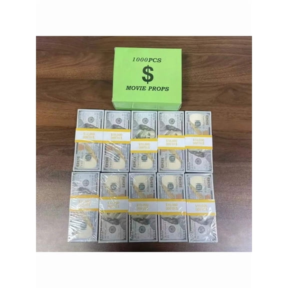 Realistic Prop Money 100 Dollar Bills Set, Movie Prop Money Realistic 20s and 100s for Music Videos, Pranks & Events, 101-Piece Fake Money Pack