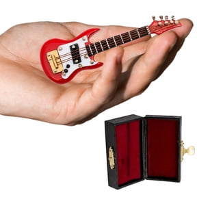 Realistic RED ELECTRIC GUITAR Miniature Musical Instrument Figurine, by Broadway Gifts Co.