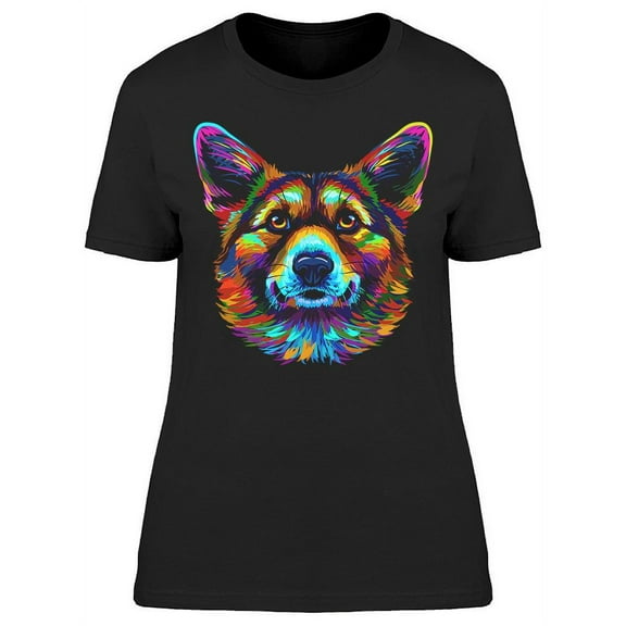 Realistic Rainbow Corgi T-Shirt Women -Image by Shutterstock, Female 3X-Large