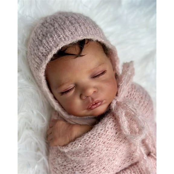 Realistic Reborn Baby Doll Black - 19-Inch Black Baby Doll That Looks Real Lifelike-Newborn Baby Dolls with Clothes for Kids Age 3 +
