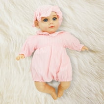 15 Inch Baby Doll Toys Girl with Soft Sponge Filled Tummy, Pink Dress + Pretty Blue Eyes, Reborn Doll Gift Toys for 2+ Years