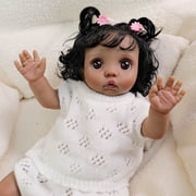Realistic Reborn Baby Dolls - 16 inch Black African American Girl, Real Lifelike Dolls with Cloth Body, Poseable Reborn Toy for 3+ Years Old Kids