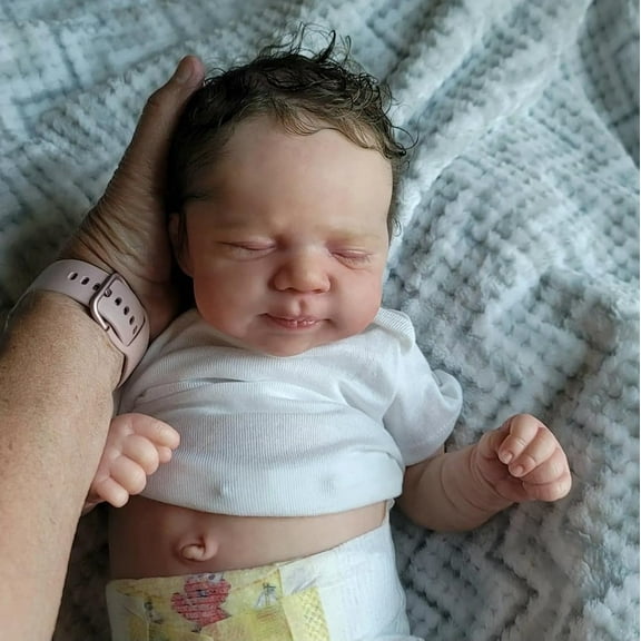 Realistic Reborn Baby Dolls 19 Inch Sleeping Newborn Baby vinyl Full Body Look Real Weighted Baby Doll Anatomically Correct Real Feel