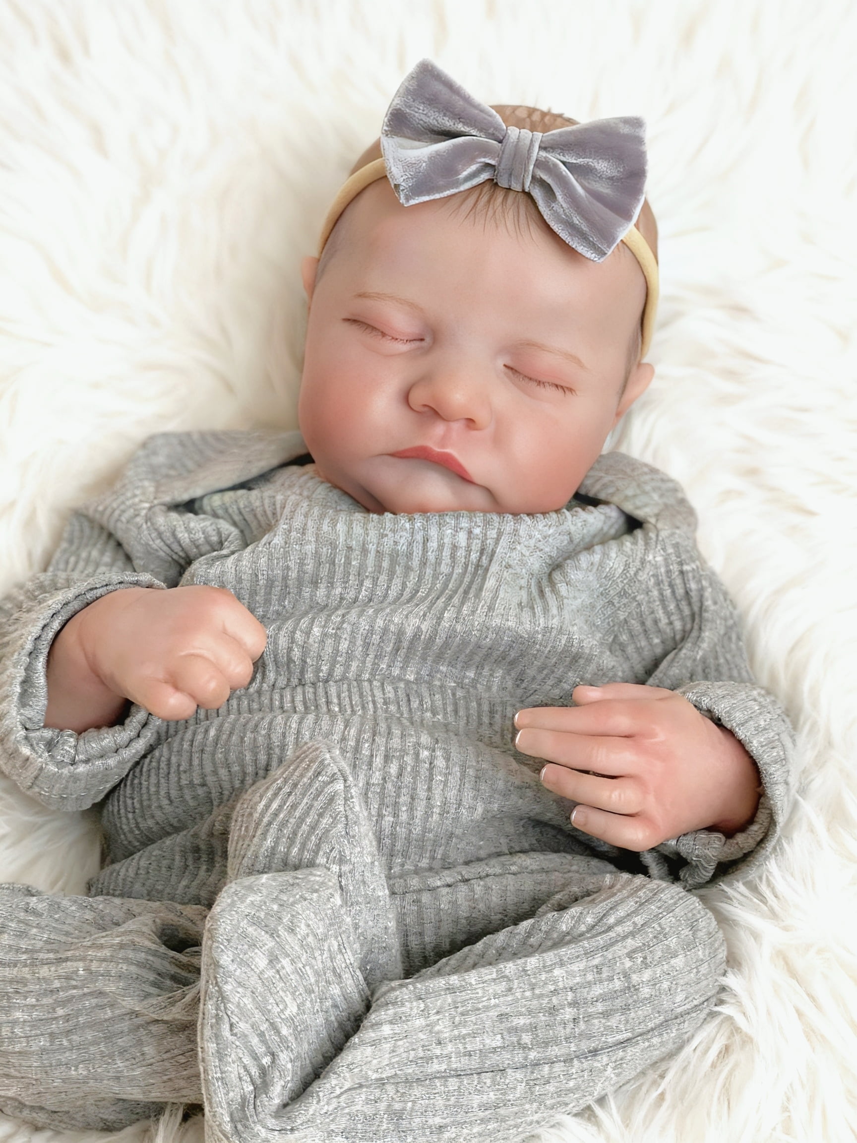 Realistic Reborn Baby Dolls 19 inch Cloth Body Poseable Sleeping Real Life Baby Lifelike-Newborn Doll with Clothes & Feeding Toy for Age 3 and Up