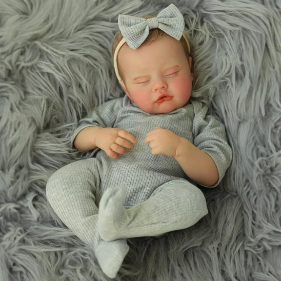 Realistic Reborn Baby Dolls -20 Inch Lifelike Soft Body,Sleeping Realistic-Newborn Baby Dolls Grey Clothes for Gift