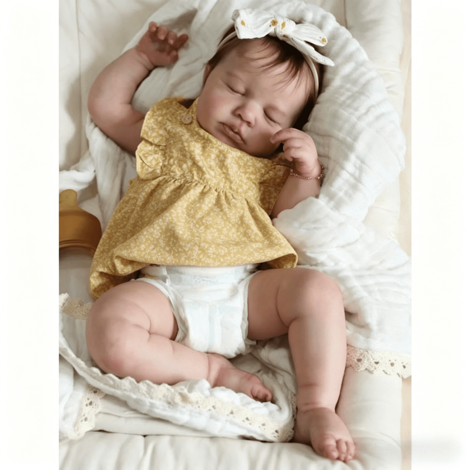 Realistic Reborn Baby Dolls - 20" Real Baby Girl Doll, Lifelike Newborn with Soft Cloth Body and Feeding Accessories, Nurturing Play, Collection Gift for Kids 3+, Grandparents, Newparents