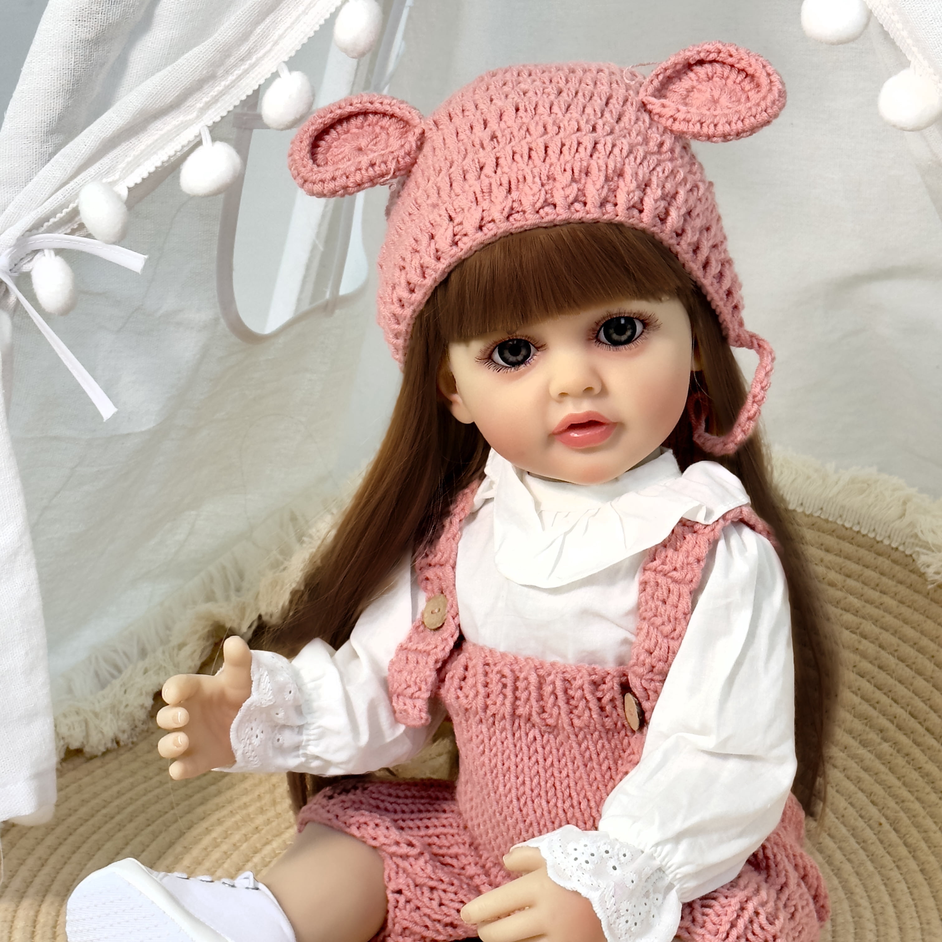 Realistic Reborn Baby Dolls - 22" Lifelike Newborn Baby Doll Lovely Girl Real Life Baby Dolls with Vinyl Body Gift Toy for Kids Age 3+
