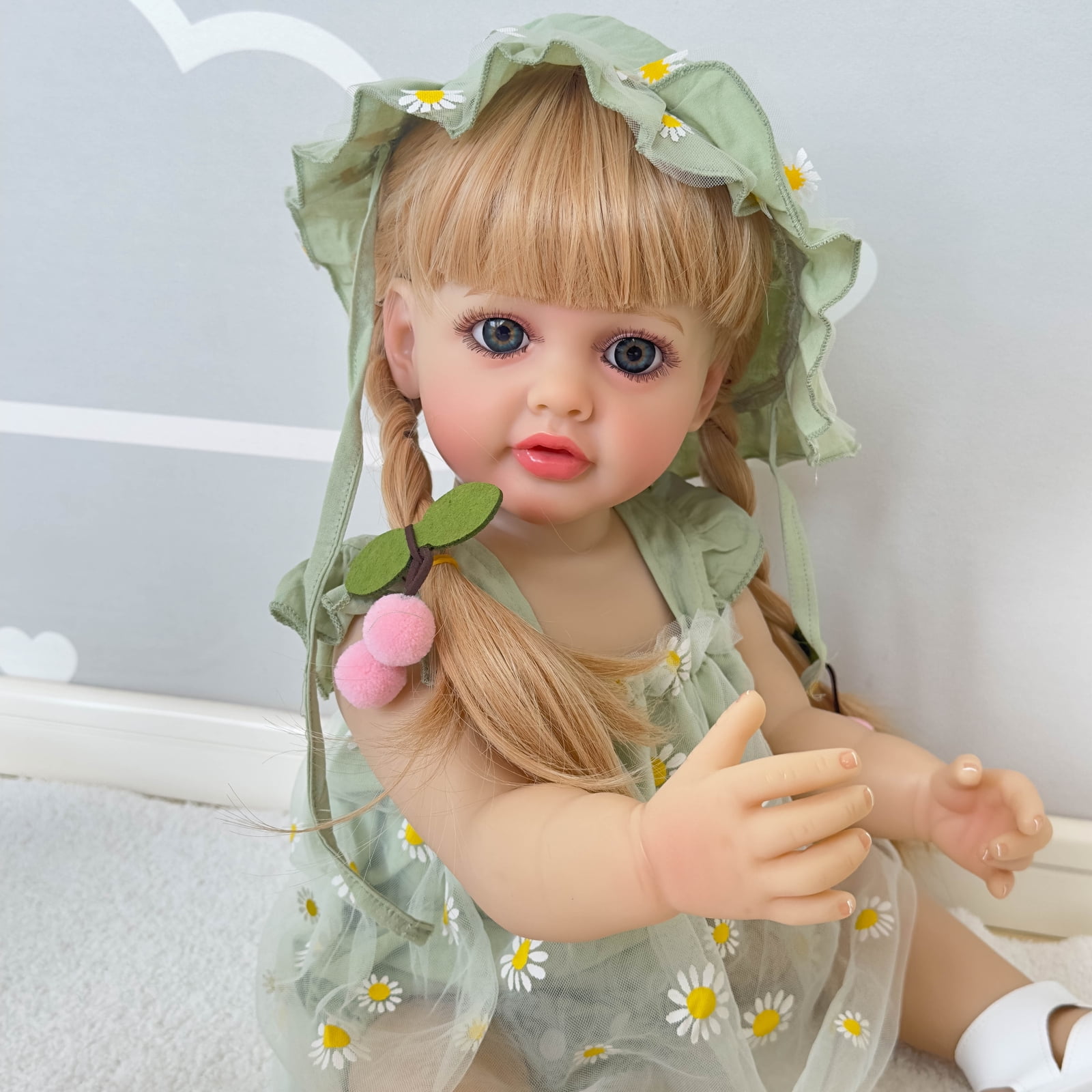 Realistic Reborn Baby Dolls - 22" Lifelike Newborn Baby Girl, Real Baby Vinyl Full Body Toddler, Real Life Reborn Dolls Gift Set for Kids Age 3+