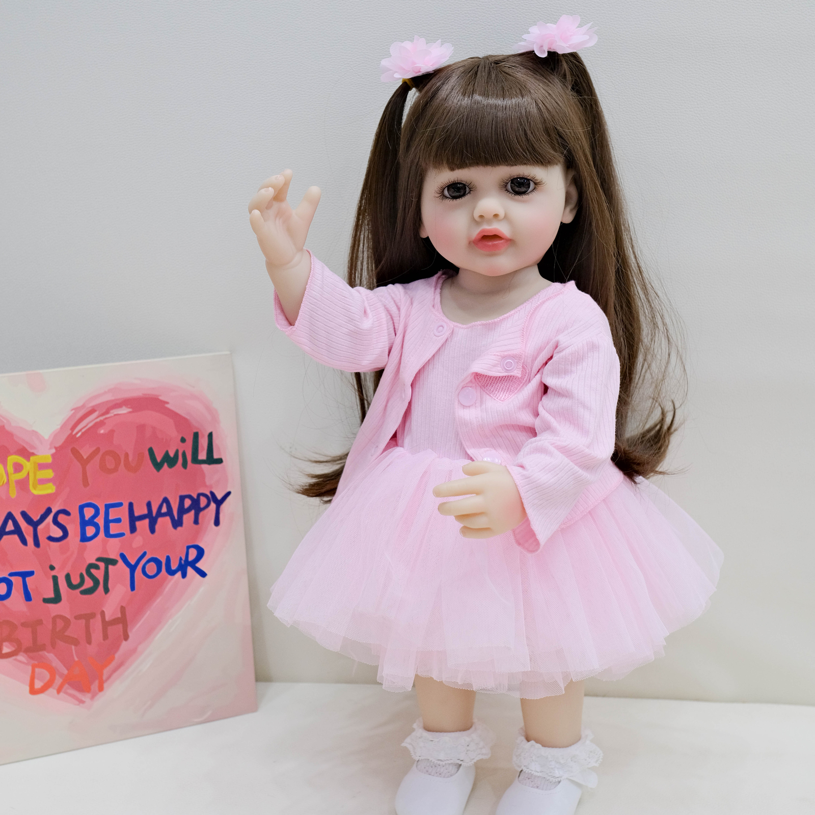 Realistic Reborn Baby Dolls - 22" Lifelike Newborn Baby Vinyl Body Girl, Real Baby Toddler Real Life Reborn Dolls Gift Set for Kids Age 3+