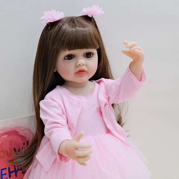Realistic Reborn Baby Dolls 22 inch Full Body Vinyl Baby Waterproof Real Life Baby Real Baby Doll with Clothes & Feeding Toy for Kids Age 3+