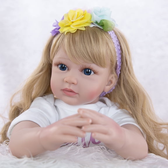 Realistic Reborn Baby Dolls - 24 inch Lifelike Newborn Chubby Doll Real Life with Soft Cloth Body, Adorable Painted Gift Set for Kids Age 3+