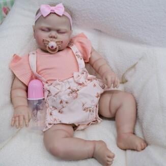 Realistic Reborn Baby Dolls-24 inch Lifelike Newborn Dolls Real Life Baby Dolls Cloth Body Sweet Sleeping Newborn with Complete Accessories for Kids Age 3+