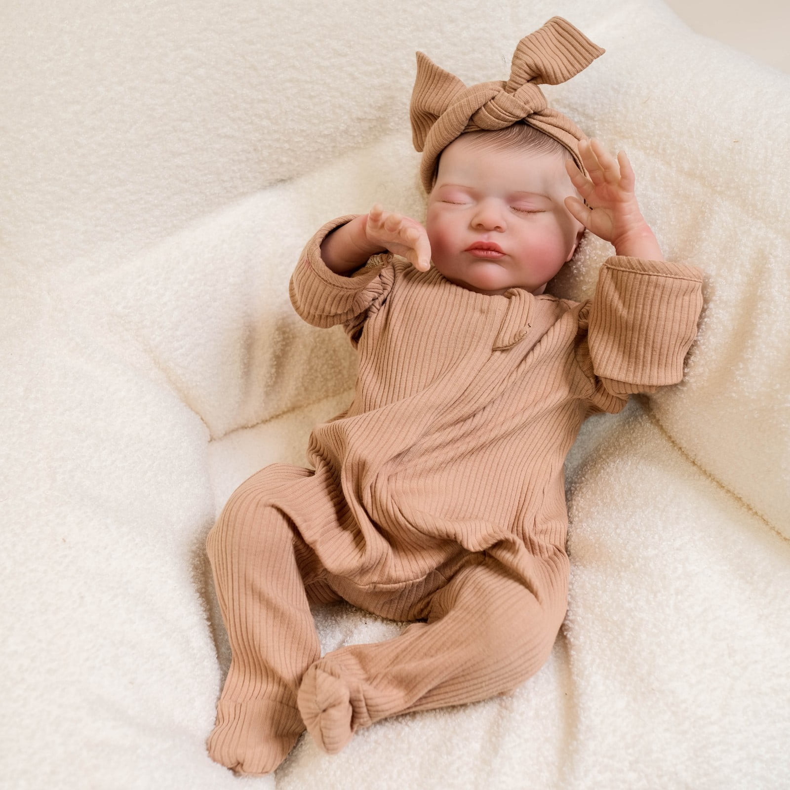 Realistic Reborn Baby Dolls - Adorable 19" Newborn Sleeping Baby Dolls, Lifelike Reborn Baby Dolls with Cloth Body Birthday Gift Toy for Age 3+