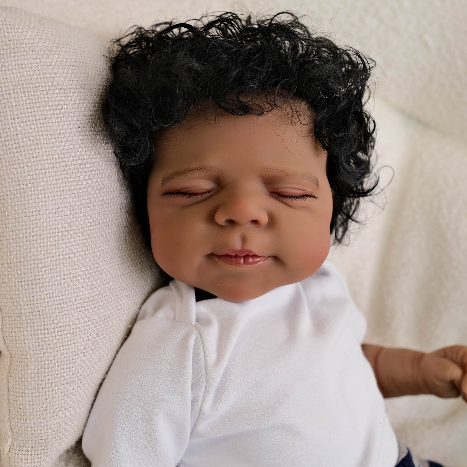 Realistic Reborn Baby Dolls Black Boy, 18" African American Newborn Doll, Lifelike Cloth Body, Christmas Birthday Gift for Kids Age 3+