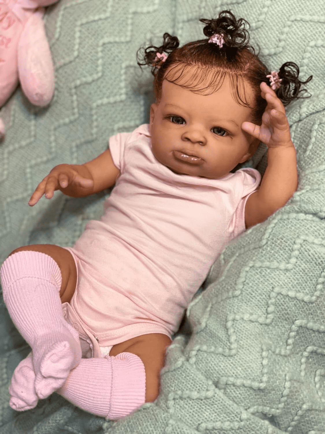 Realistic Reborn Baby Dolls Black Girl 20 Inch African American Newborn Baby Doll, Lifelike Weighted Soft Body, Gift for Kids  Age 3+