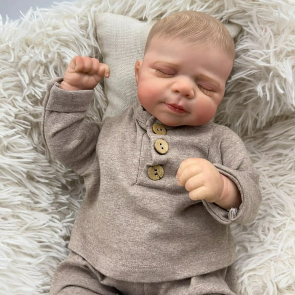 Realistic Reborn Baby Dolls Boy, 18 inch Lifelike Newborn Real Life Poseable Reborn Doll for Boy, Baby Dolls with Full Vinyl Body and Toy Gift for Kids Age 3+