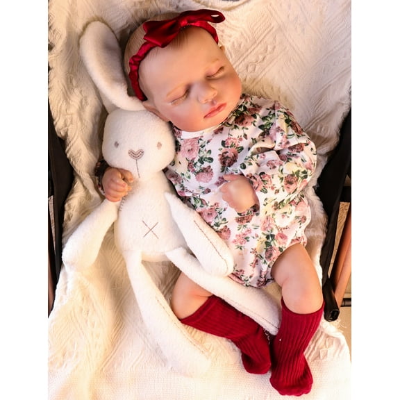 Takanini Reborn Baby Dolls 20 inch Lifelike White Handmade Silicone Realistic Doll with Soft cloth Body for Kids Age 3+