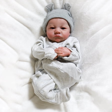 18inch Reborn Newborn Boy Doll Vinyl Handmade Lifelike Dolls Gift Soft Cloth Body+ Accessroies