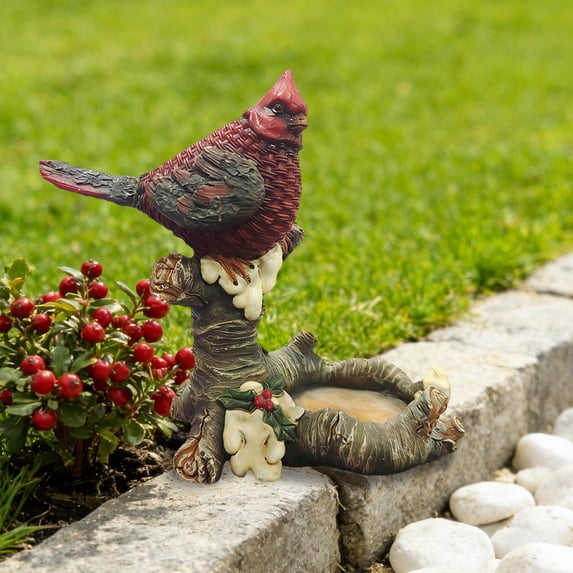 Realistic Red Cardinal Bird Statue Resin Garden Ornament for Outdoor Patio Yard Decor, Hand-Painted Decorative Figurine for Lawn Tree Branch Display