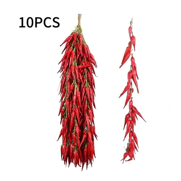 Realistic Red Chili Pepper Decor: 10-Piece Faux Vegetable Set For Home Photography Props Home Kitchen Decoration
