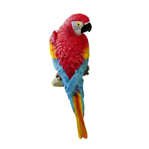 Realistic Resin Parrot Figurine, Outdoor Garden Bird Sculpture, Tropical Animal Tree Hanging Decor, Patio and Balcony Art Ornament, Weather Resistant Design
