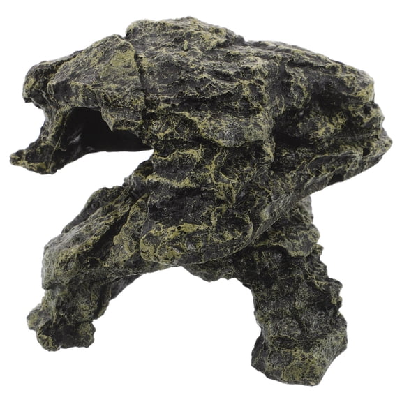 Realistic Resin Turtle Aquarium Basking Platform with Ramp and Hideout for Pet Tanks