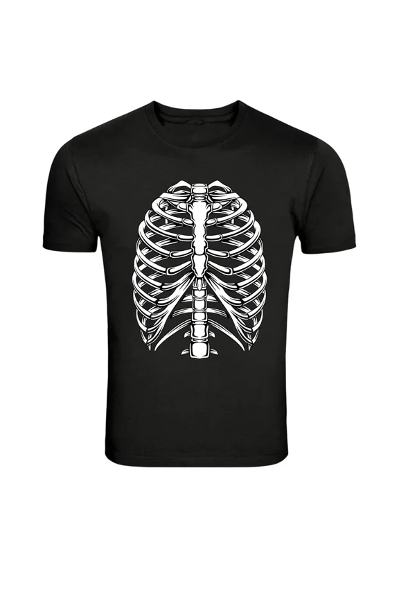 Realistic Rib Cage Skeleton T-Shirt, for men & women, Size S-5XL